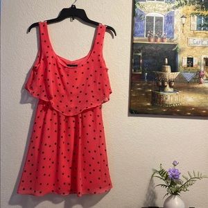 Coral Polka dot dress Size 7/8
